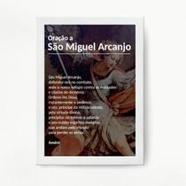 Quadro Oração São Miguel Arcanjo 33x24cm - Vidro
