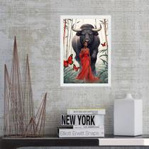 Quadro Orixá Iansã - Boi Borboletas 24x18cm - com vidro