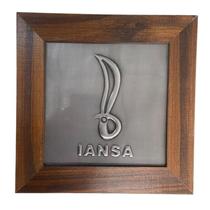 Quadro Orixá Iansã Em Aço E Madeira Imbuia 18X18 Cm Quadro Orixá Iansã Em Aço E Madeira Imbuia 18X18 Cm