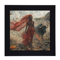 Quadro Orixa Iansa Moldura Preta 18 x 18 cm Quadro Orixa Iansa Moldura Preta 18 x 18 cm