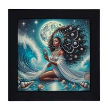 Quadro Orixa Iemanja Moldura Preta 18 x 18 cm