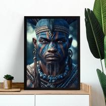 Quadro Orixá Ogum - Face 45X34Cm - Com Vidro