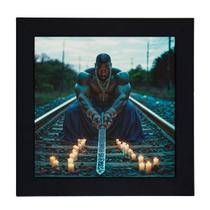 Quadro Orixá Ogum Moldura Preta 18 x 18 cm Quadro Orixá Ogum Moldura Preta 18 x 18 cm