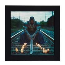 Quadro Orixá Ogum Moldura Preta 18 X 18 Cm