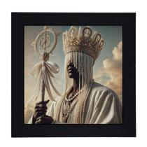 Quadro Orixá Oxalá Moldura Preta 18 x 18 cm
