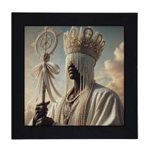Quadro Orixá Oxalá Moldura Preta 18 X 18 Cm