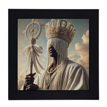 Quadro Orixa Oxala Moldura Preta 18 x 18 cm