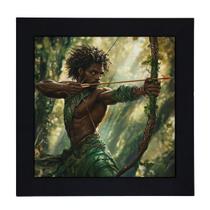 Quadro Orixá Oxossi Moldura Preta 18 x 18 cm Quadro Orixá Oxossi Moldura Preta 18 x 18 cm