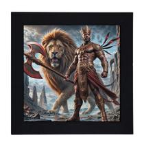 Quadro Orixa Xango Moldura Preta 18 x 18 cm Quadro Orixa Xango Moldura Preta 18 x 18 cm