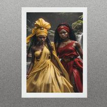 Quadro Orixás - Oxum e Iansã 24x18cm - com vidro Quadro Orixás - Oxum e Iansã 24x18cm - com vidro