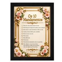 Quadro Os 10 Mandamentos Bíblia Sagrada Êxodo 20 Arte em 3D Cor:PretoTamanho:A3 (30x42) Quadro Os 10 Mandamentos Bíblia Sagrada Êxodo 20 Arte em 3D Cor:PretoTamanho:A3 (30x42)