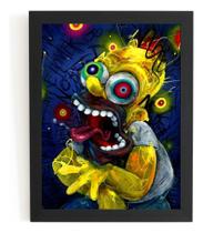 Quadro Os Simpsons Homer Arte Psicodelia Poster Moldurado