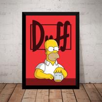 Quadro Os Simpsons Homer Cerveja Duff Arte Poster Moldurado