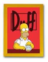 Quadro Os Simpsons Homer Cerveja Duff Moldura Amarela