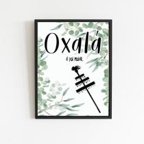 Quadro Oxalá É Pai Maior 24X18Cm - Com Vidro Preta