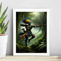 Quadro Oxossi Guerreiro - Candomblé 45x34cm Quadro Oxossi Guerreiro - Candomblé 45x34cm