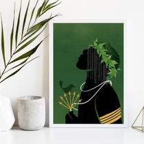 Quadro Oxóssi Orixá 24x18cm - Vidro e Madeira Quadro Oxóssi Orixá 24x18cm - Vidro e Madeira