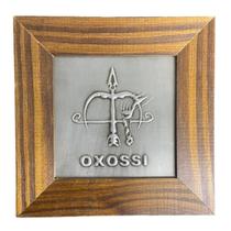 Quadro Oxóssi Orixá Madeira Imbuia e Metal 14,5x14,5cm Quadro Oxóssi Orixá Madeira Imbuia e Metal 14,5x14,5cm
