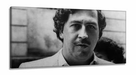 Quadro Pablo Escobar decorativo Preto e Branco em Tecido Canvas 130x60 Quadro Pablo Escobar decorativo Preto e Branco em Tecido Canvas 130x60
