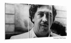Quadro Pablo Escobar Mosaico decorativo Preto e Branco 120x60 3 peças Quadro Pablo Escobar Mosaico decorativo Preto e Branco 120x60 3 peças