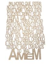 Quadro Painel Oração Pai Nosso Recorte Em Mdf Crú 60x40cm