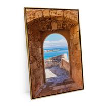 Quadro Paisagem Janela Vista Para O Mar Grande 120x80 Cm - Bimper Quadros Quadro Paisagem Janela Vista Para O Mar Grande 120x80 Cm - Bimper Quadros