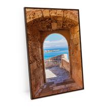 Quadro Paisagem Janela Vista Para O Mar Grande 120x80 Cm - Bimper Quadros Quadro Paisagem Janela Vista Para O Mar Grande 120x80 Cm - Bimper Quadros