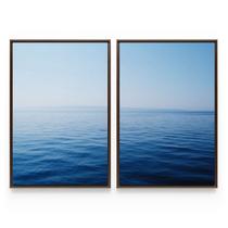 Quadro Paisagem Praia Mar Azul Moderno Decorativo Oceano Com Moldura - Bimper