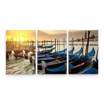 Quadro Paisagem Veneza Pôr do Sol Gôndolas Para Sala Quadro Paisagem Veneza Pôr do Sol Gôndolas Para Sala