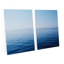Quadro Paisagem Vista Da Praia Landscape Mar Para Escritório Decorativo Kit 2 Telas - Bimper Quadro Paisagem Vista Da Praia Landscape Mar Para Escritório Decorativo Kit 2 Telas - Bimper
