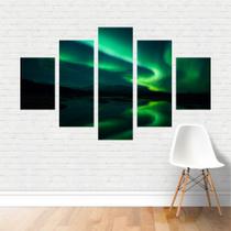 Quadro Paisagens Aurora Boreal Islândia Fênomeno em Canvas