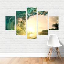 Quadro Paisagens Mar Nascer do Sol Palmeira Onda tela Canvas Quadro Paisagens Mar Nascer do Sol Palmeira Onda tela Canvas