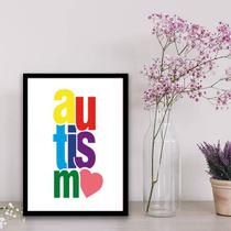 Quadro Palavra Autismo 45x34cm - com vidro