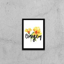 Quadro Palavra Coragem 24x18cm