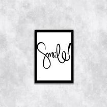 Quadro Palavra Smile 24x18cm - com vidro Quadro Palavra Smile 24x18cm - com vidro
