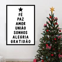 Quadro Palavras de Natal 24x18cm - com vidro