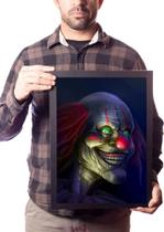 Quadro Palhaço Bizarro Arte Macabra Horror Poster Moldurado Quadro Palhaço Bizarro Arte Macabra Horror Poster Moldurado