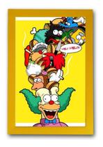 Quadro Palhaço Krusty Simpsons Arte Moldura Amarela Quadro Palhaço Krusty Simpsons Arte Moldura Amarela