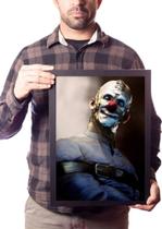 Quadro Palhaço Maluco Arte Macabra Horror Poster Moldurado