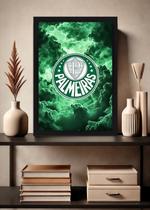 Quadro Palmeiras Campeão com Vidro e Moldura Preta