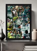 Quadro Palmeiras Campeão com Vidro e Moldura Preta Tam:A4