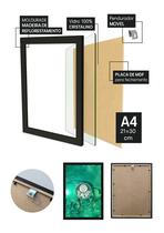 Quadro Palmeiras! com Vidro e Moldura Preta Tam:A4
