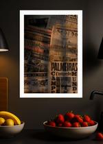 Quadro Palmeiras Fc com Vidro e Moldura Branca Tam:A4