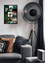 Quadro Palmeiras Futebol com Vidro e Moldura Preta Tam:A4