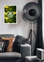 Quadro Palmeiras Gigante Verdão com Vidro e Moldura Branca Tamanho:21cm x 30cm (A4)