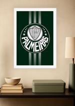 Quadro Palmeiras Histórico com Vidro e Moldura Branca
