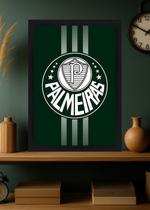 Quadro Palmeiras Histórico com Vidro e Moldura Preta