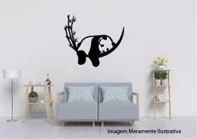 Quadro Panda Dormindo 19x16 Decorativo Vazado Casa MDF 3mm