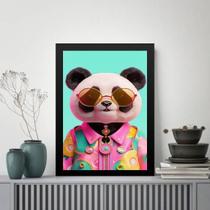Quadro Panda Humano - Óculos 24X18Cm
