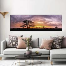 Quadro panorâmico Pôr do sol na selva. Quadro panorâmico Pôr do sol na selva.
